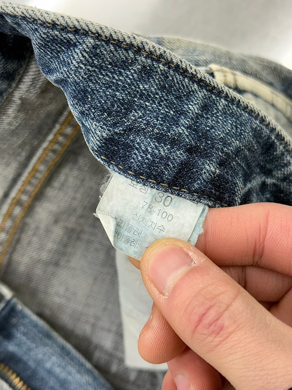 코스티 워시드 블루 스트레치 안티 페인티드 데님 팬츠 상품이미지8