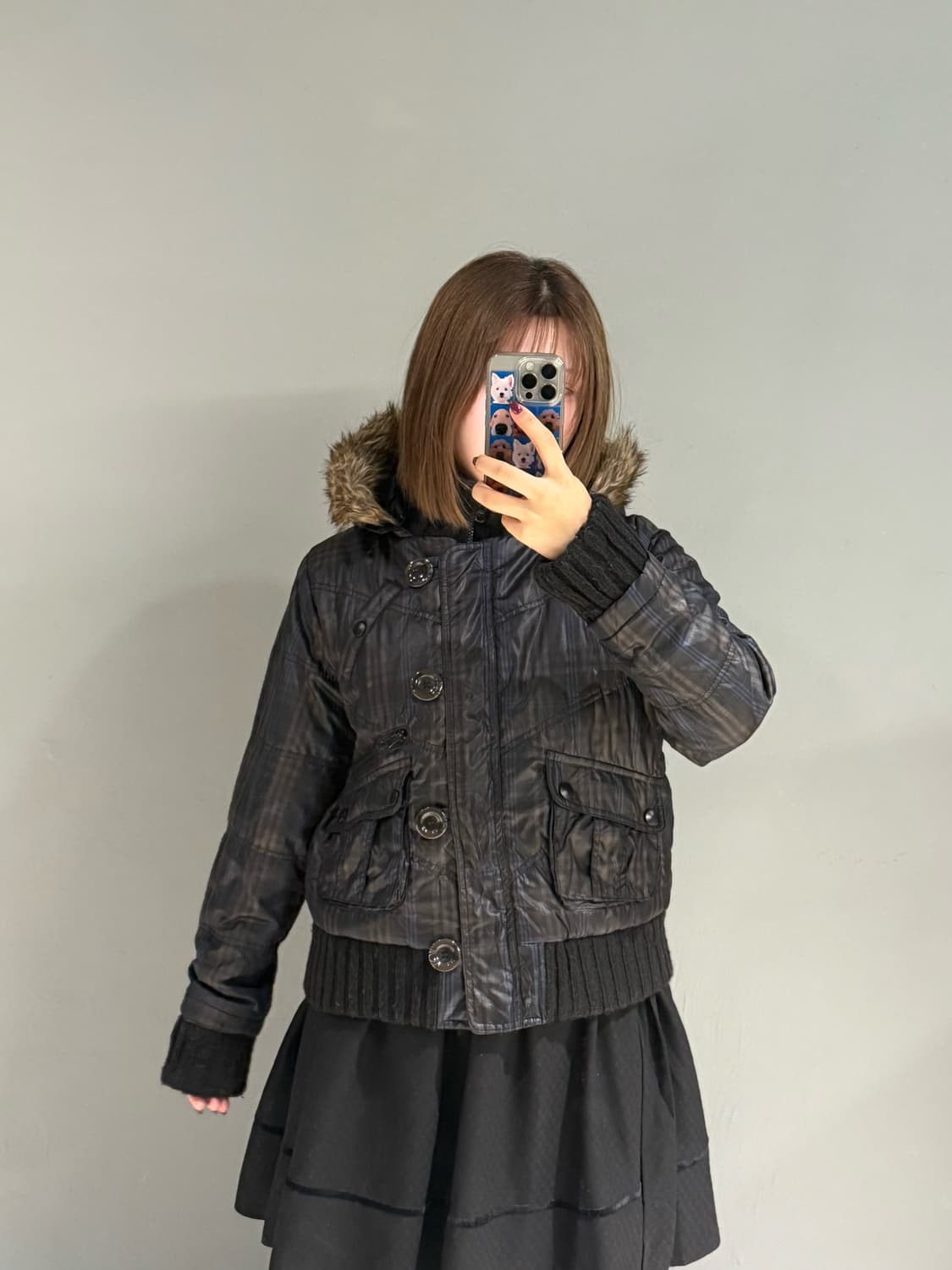 check pattern pocket detail n2b padding 상품이미지2