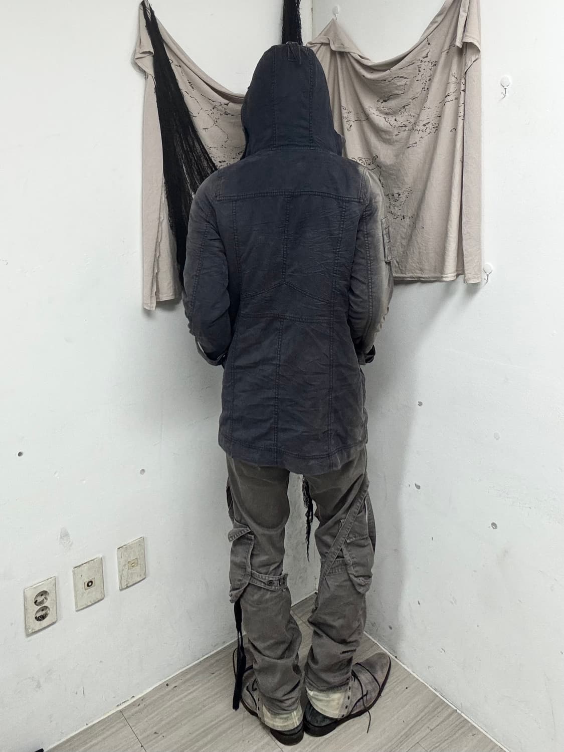 [ABAHOUSE]00‘s Grunge Fur Trimming Jacke 상품이미지10