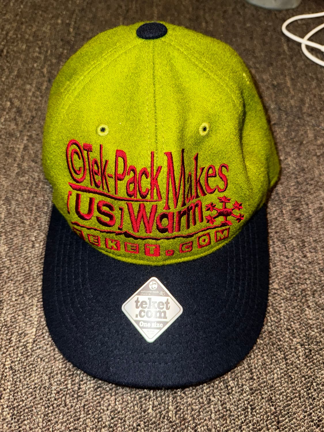 TEKET 그래픽 캡 라임/네이비 상품이미지1