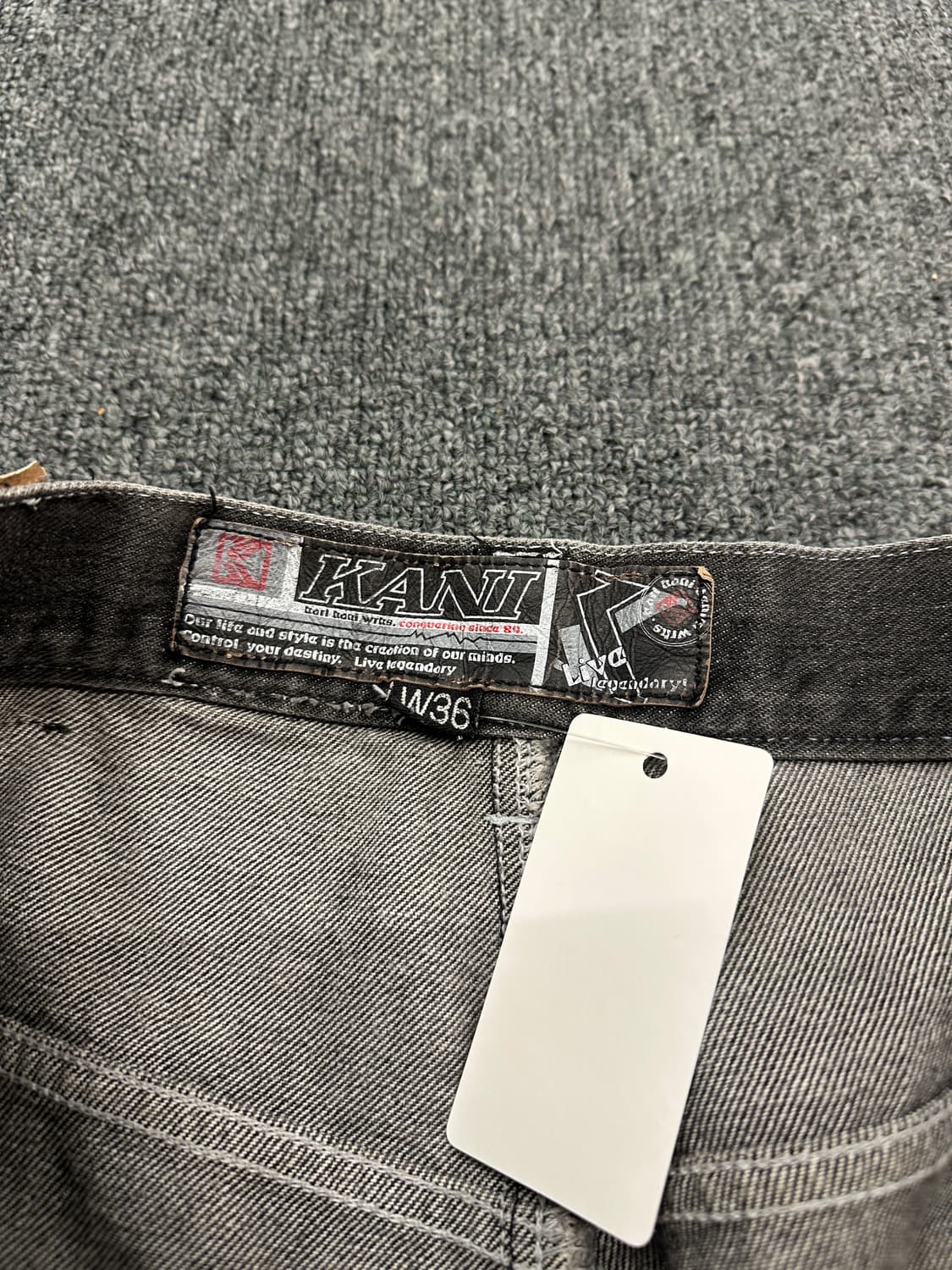36) 칼카니 올드스쿨 y2k 와이드 흑청 데님팬츠 상품이미지10