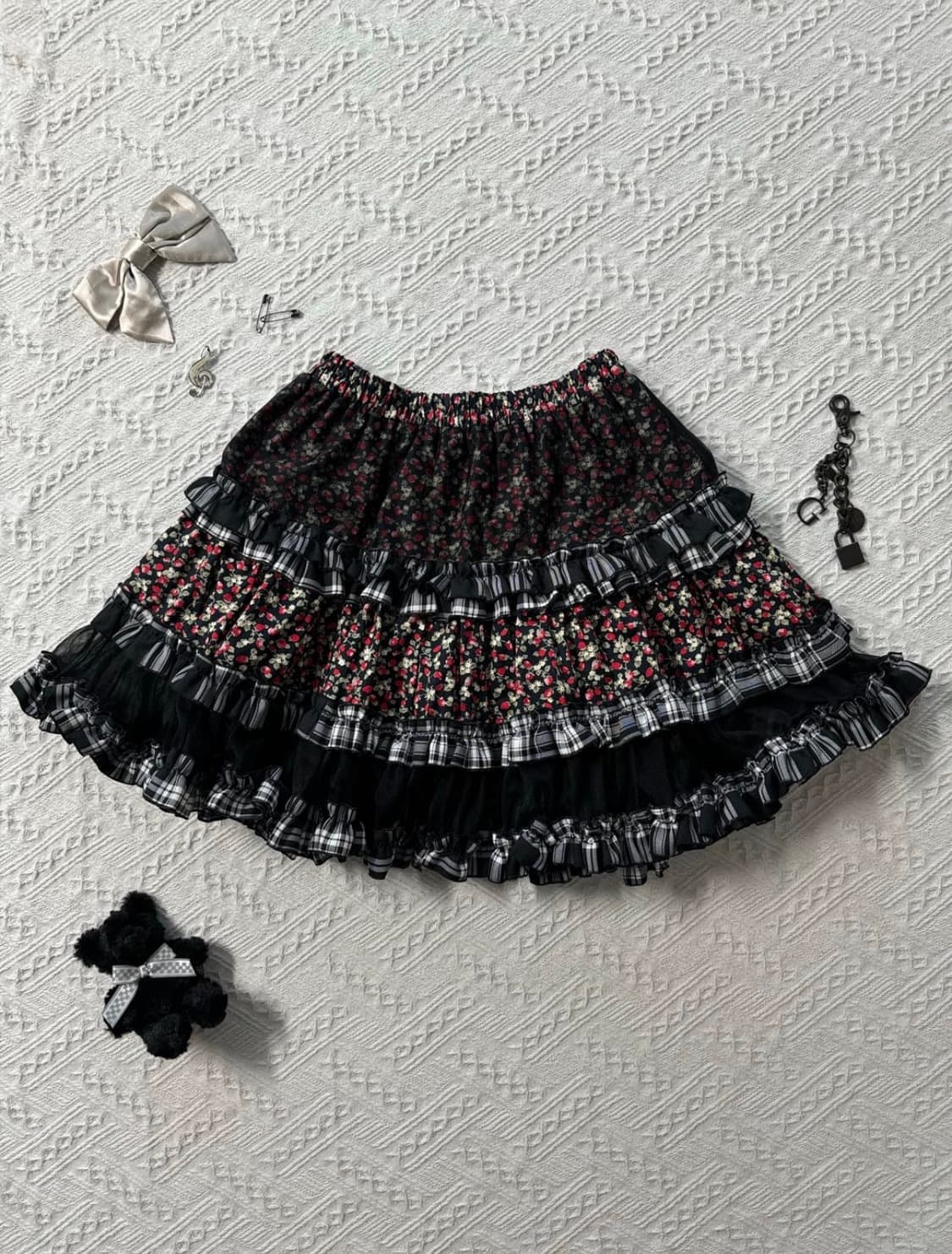 스트로베리 프릴 티어드 스커트 상품이미지1