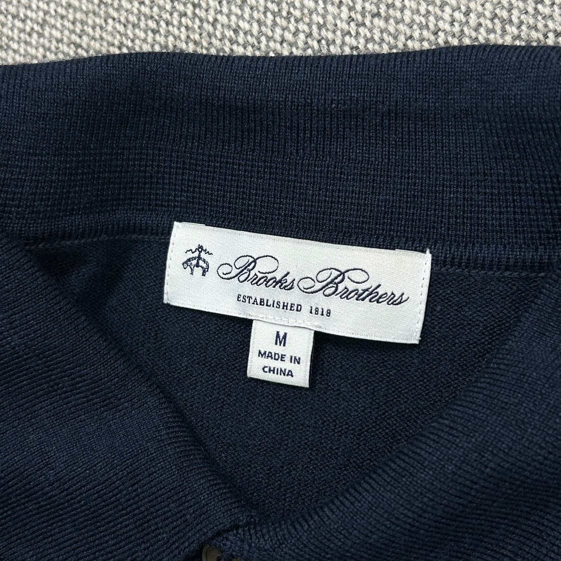 브룩스브라더스 네이비 카라넥 울 니트(M) 상품이미지2