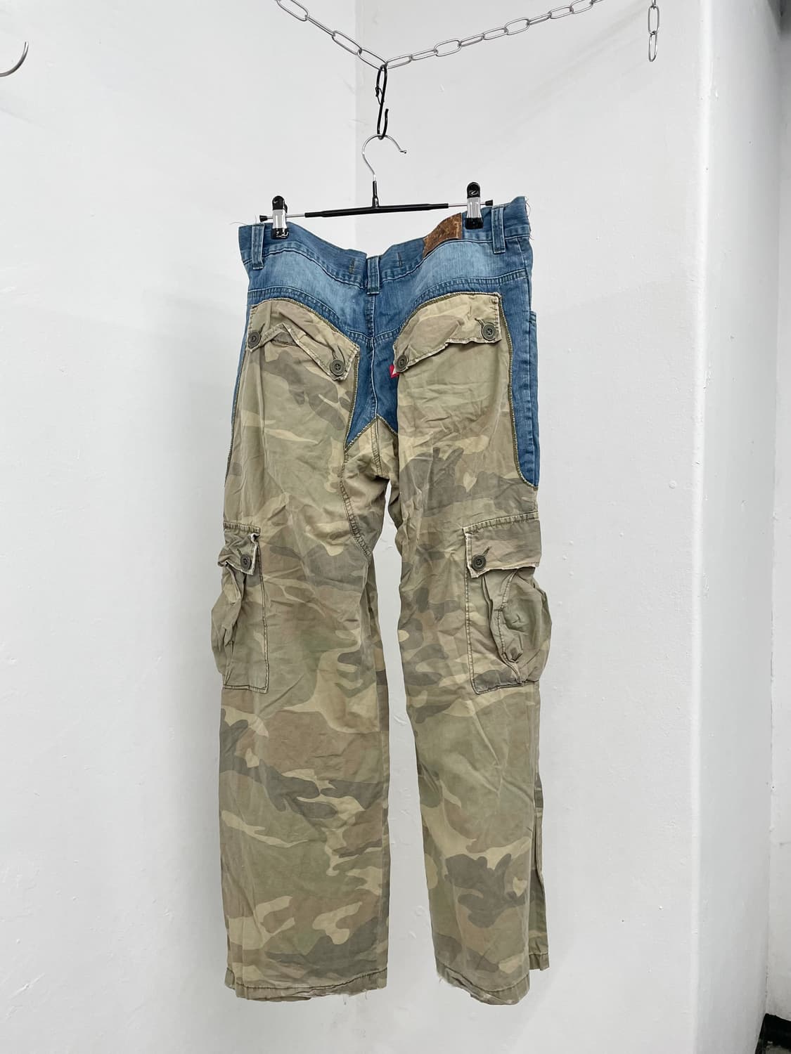 데님 카모 그런지 포켓 카고팬츠  상품이미지4
