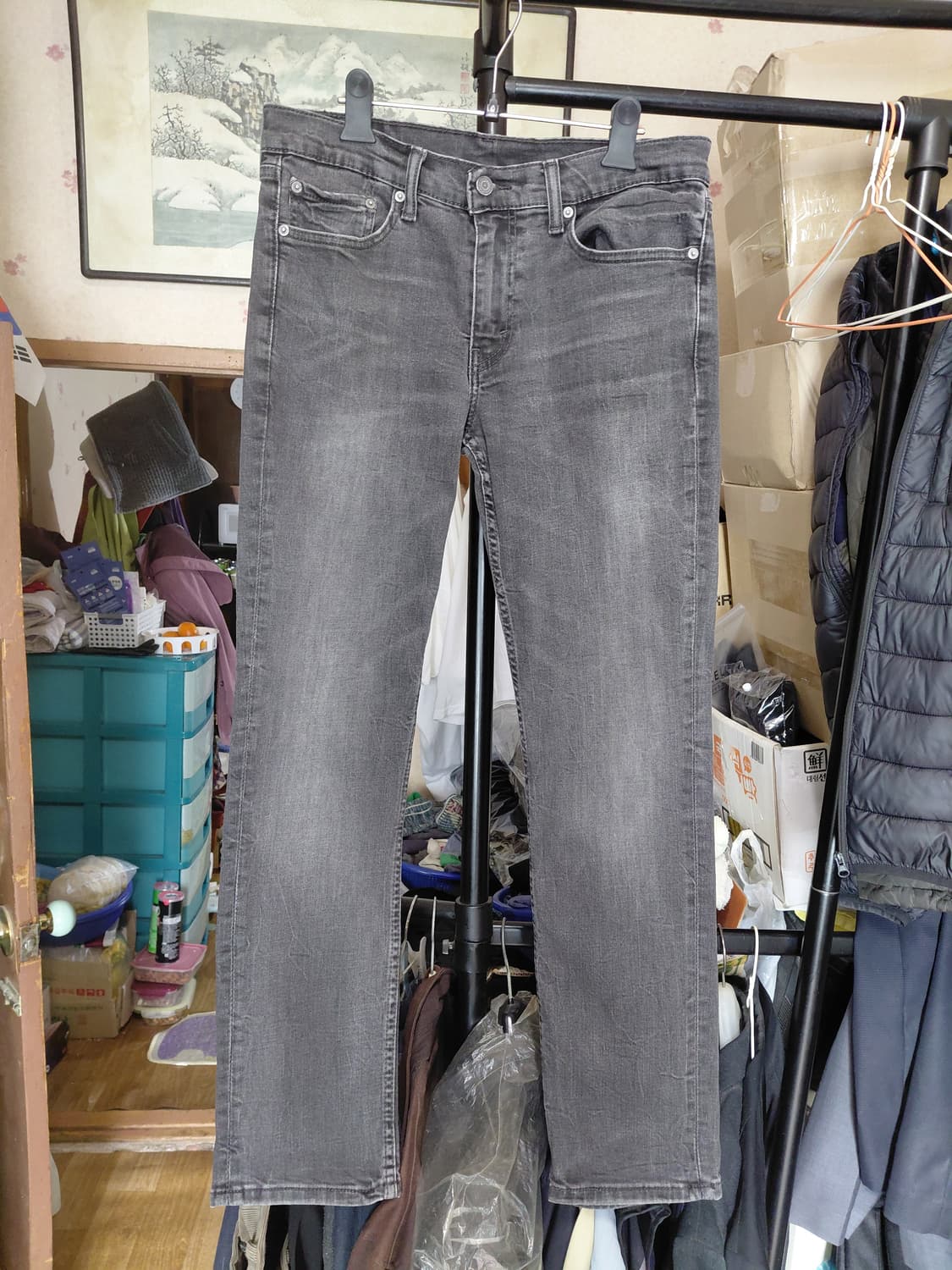 [리바이스511]슬림핏 워시블랙(흑청)데님 청바지 32사이즈 상품이미지7