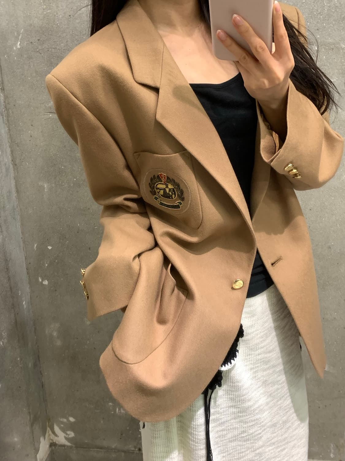 Burberry 버버리 베이지브라운 울 싱글 자켓 상품이미지3