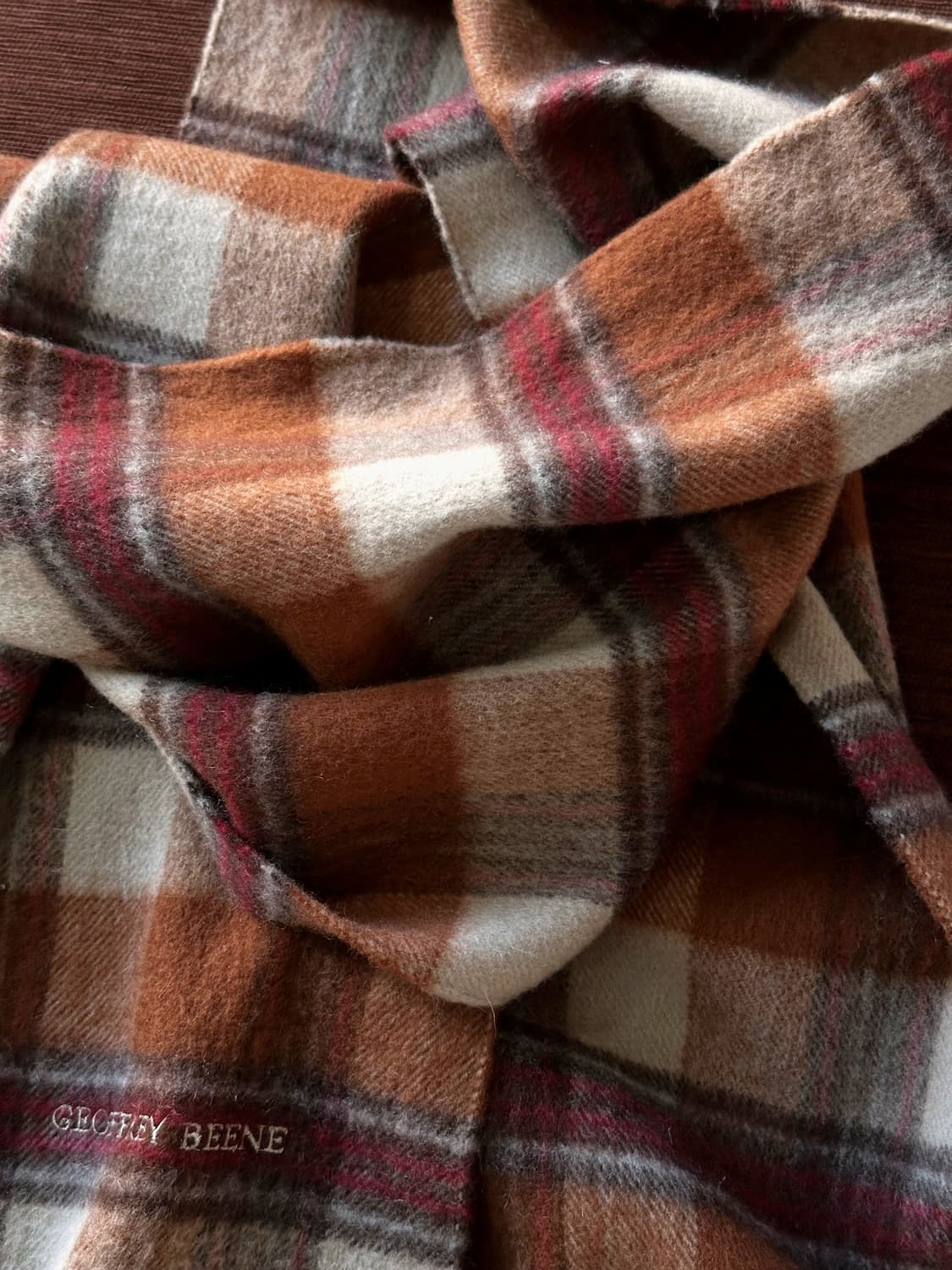 Brushed fabric design check muffler 상품이미지5