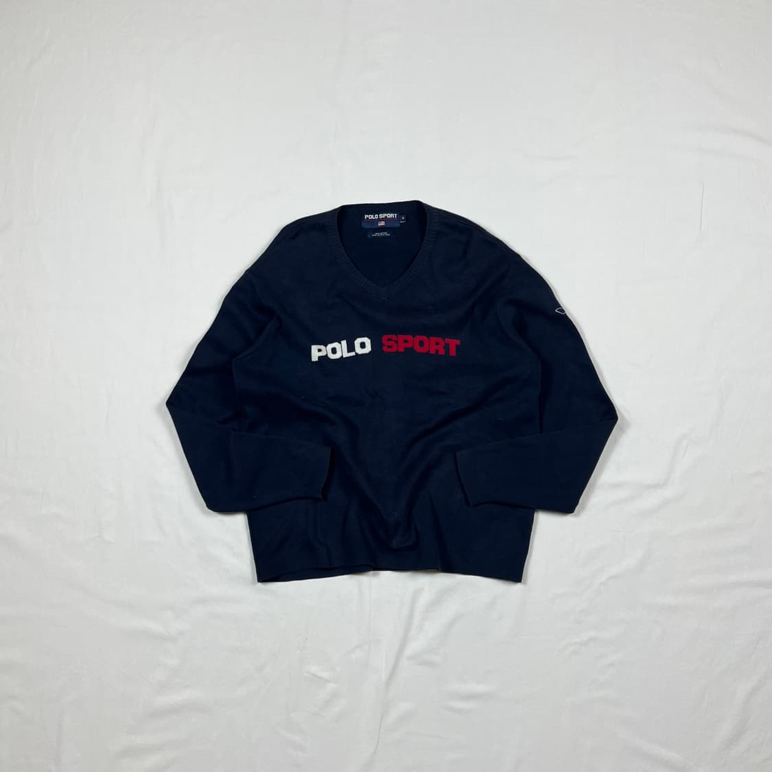 90‘s 폴로스포츠 polo sport 스펠아웃 브이넥 니트 상품이미지1