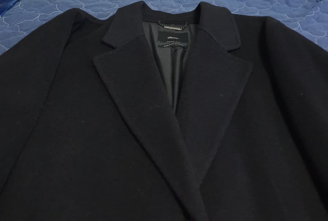 로엠 핸드메이드 캐시미어 블렌드 울 롱코트 블랙 (F) 상품이미지2