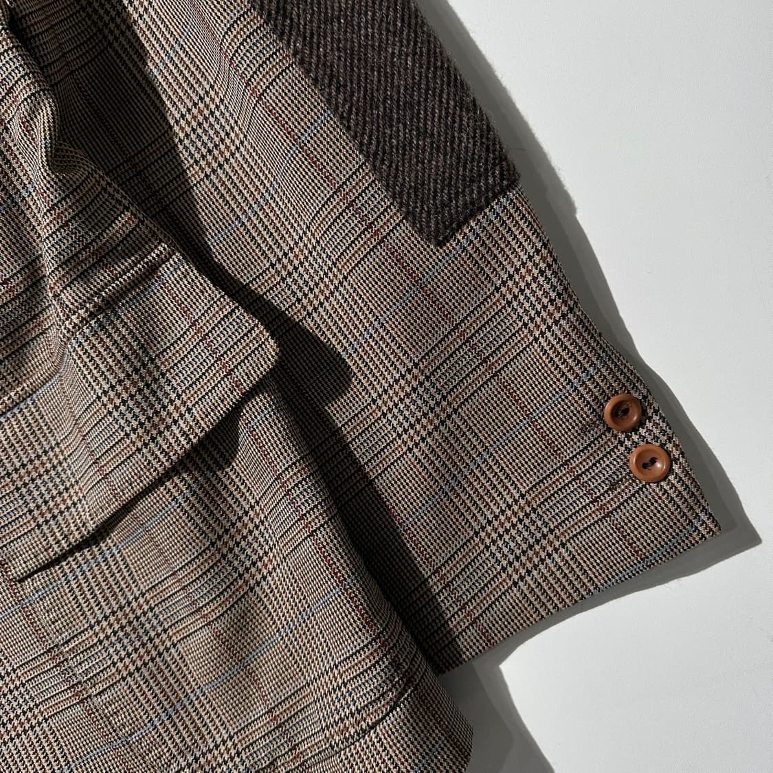 준야 와타나베 꼼데가르송 패치워크 체크 싱글 3B 블레이저 스포츠코트 상품이미지5
