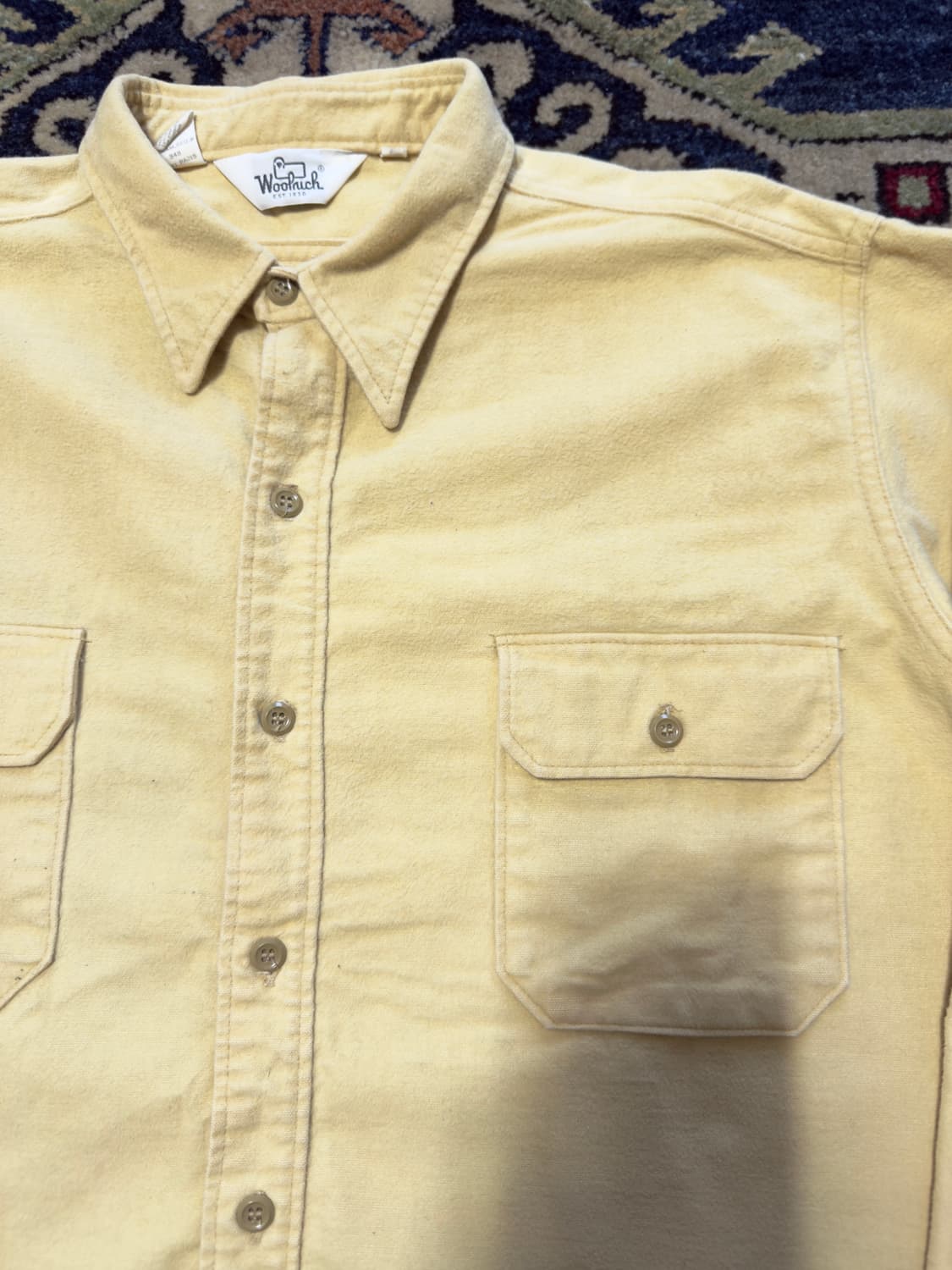 70s USA Woolrich Chamois Yellow shirt 상품이미지4