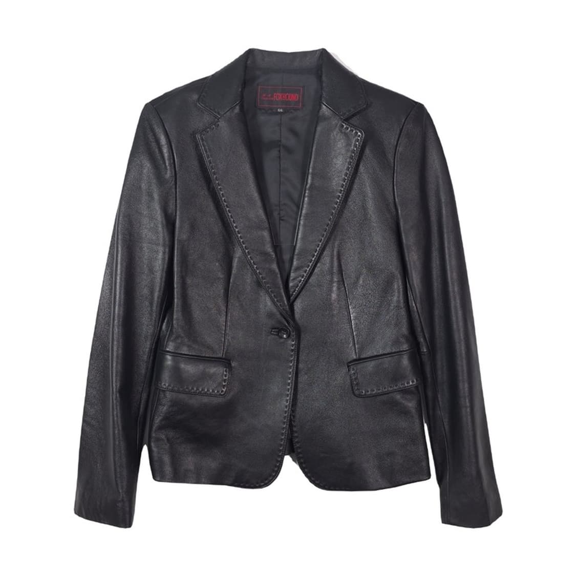 FOXHOUND 스티치 디테일 천연 양가죽 레더 블레이저 66 상품이미지1