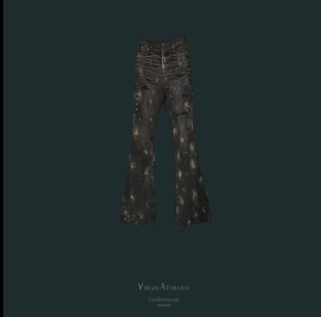 [2] 언더마이카 머드 디스트로이드 와이드 플레어진 머드블랙 상품이미지1