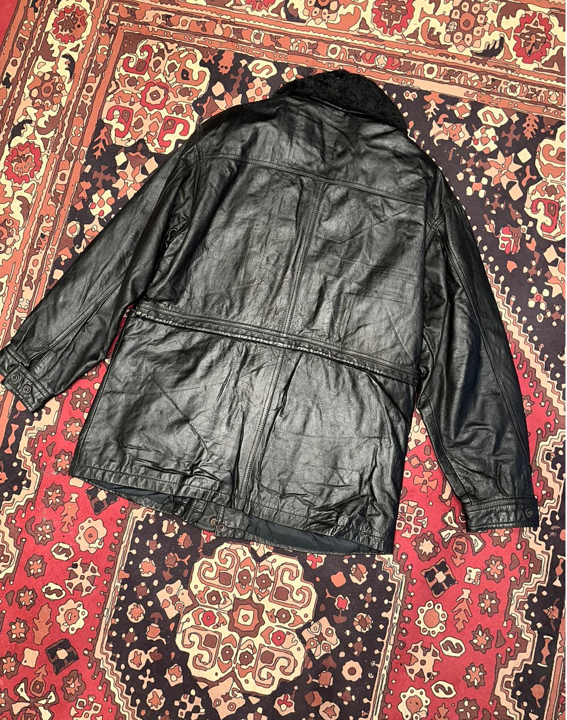 ( L-XL ) 가죽하프자켓 가죽하프 가죽코트 가죽카코트 가죽롱자켓 상품이미지4