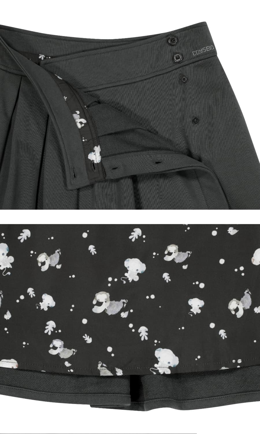 코이세이오 COZY SWEAT WRAP SKIRT CHARCOAL 상품이미지3