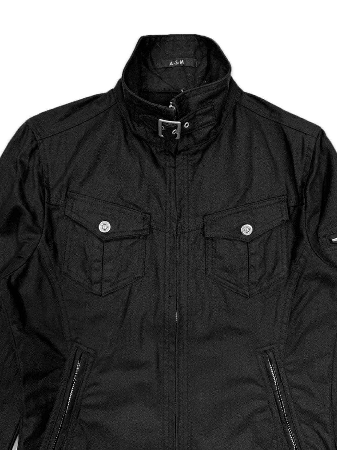 빈티지 A.S.M 블랙 벨트 슬림 라인 라이더 자켓 상품이미지3