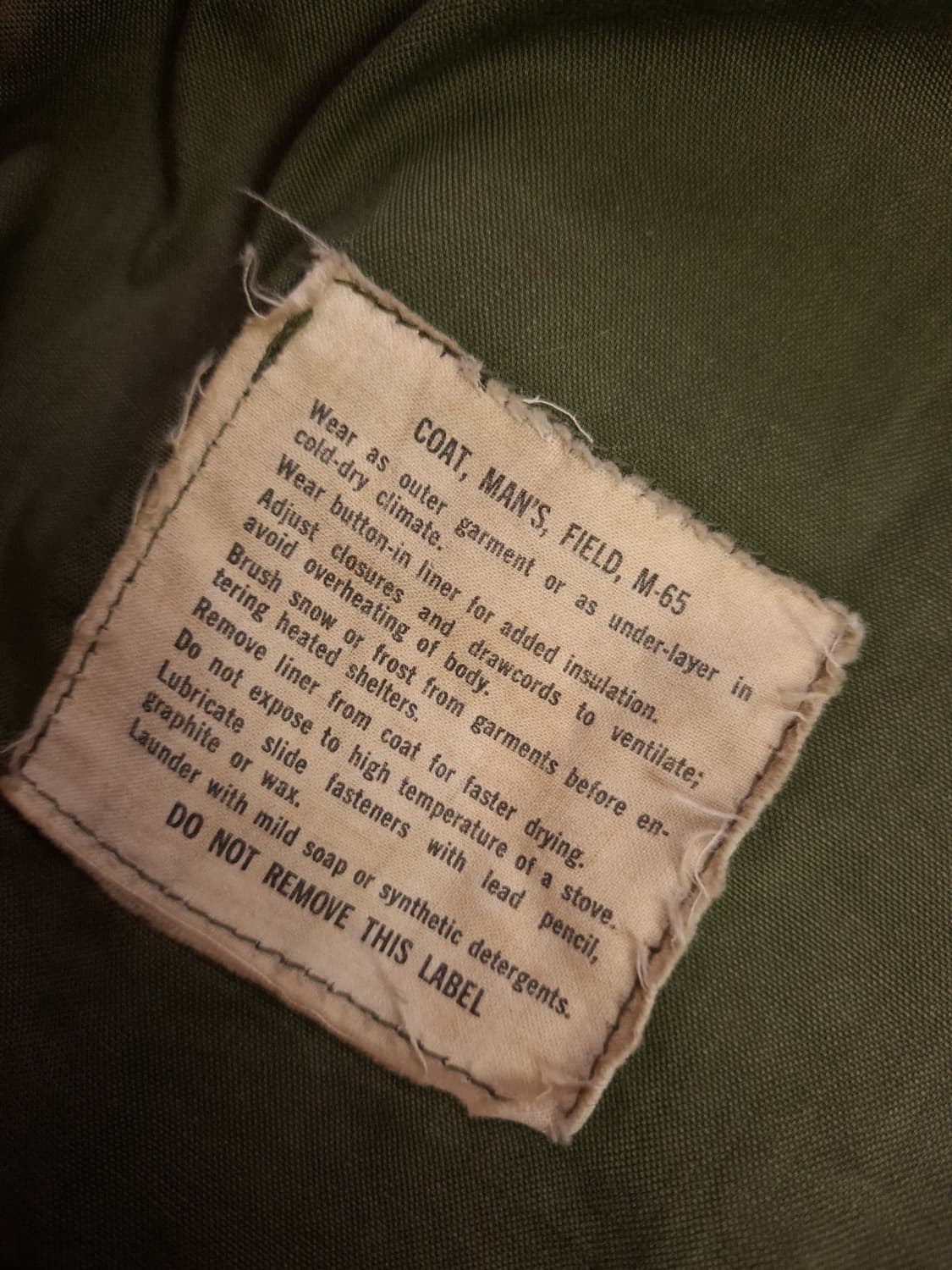 오리지날 미군 2세대 M-65 필드 야상 상품이미지3