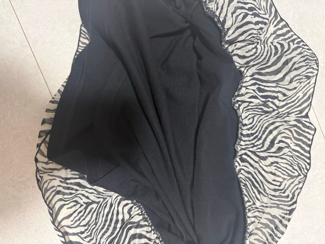 얼룩말 캉캉스커트 티어드스커트 캉캉치마 갸루 지브라 리본 상품이미지3