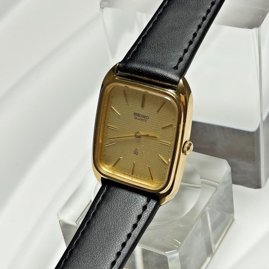 80's90's 빈티지 세이코 스퀘어 린넨 텍스처 워치  상품이미지3