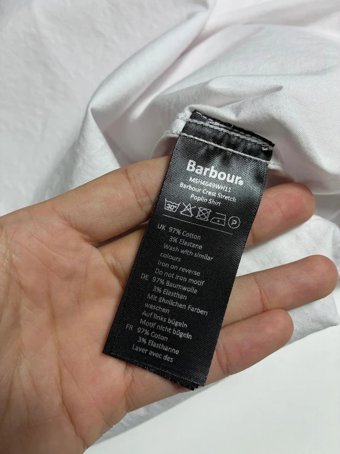 바버 Barbour 자수 로고 화이트 옥스포드 테일러드 셔츠 R1919 상품이미지8