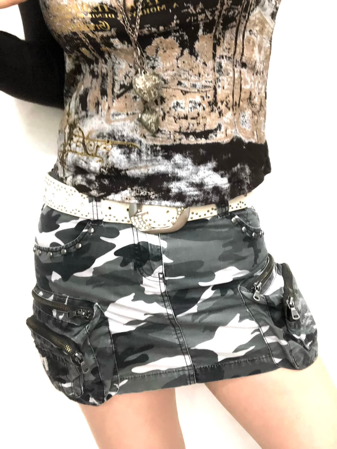 cargo print big pocket mini skirt 상품이미지5