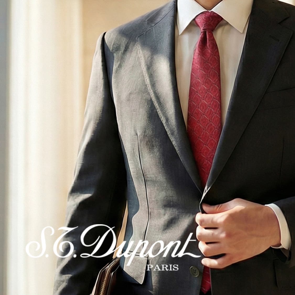 듀퐁 실크 레드 기하 패턴 넥타이 8.6cm A+등급 K1974 상품이미지1