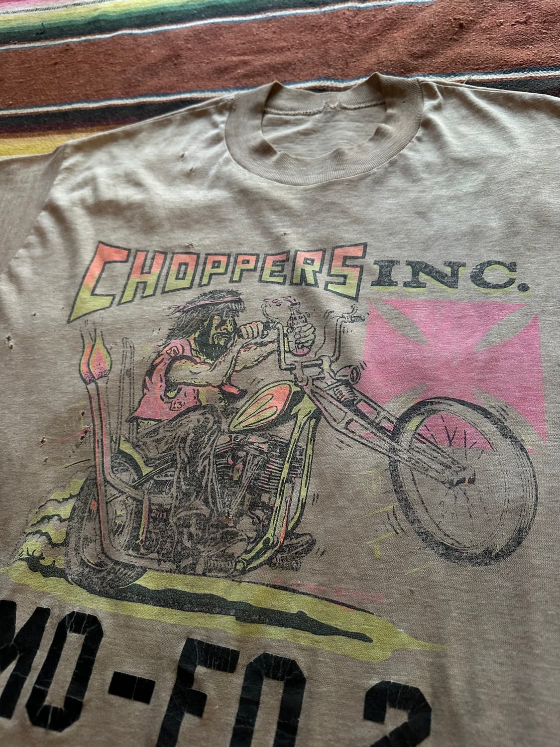 70s USA 빈티지 쵸퍼 Choppers 바이크 반팔 티셔츠 상품이미지4