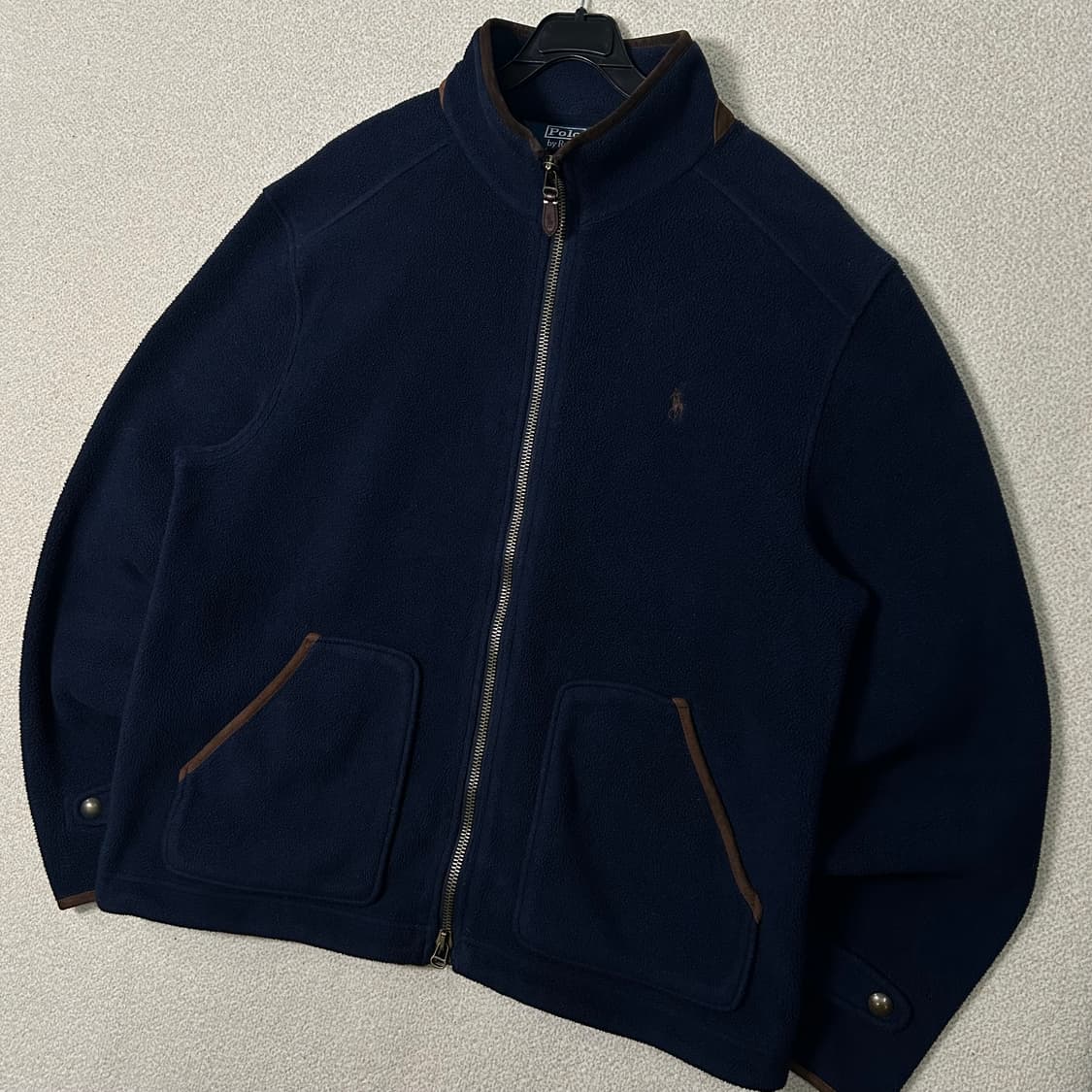 (XL) 90s 폴로 랄프로렌 네이비 플리스 집업 자켓 상품이미지2