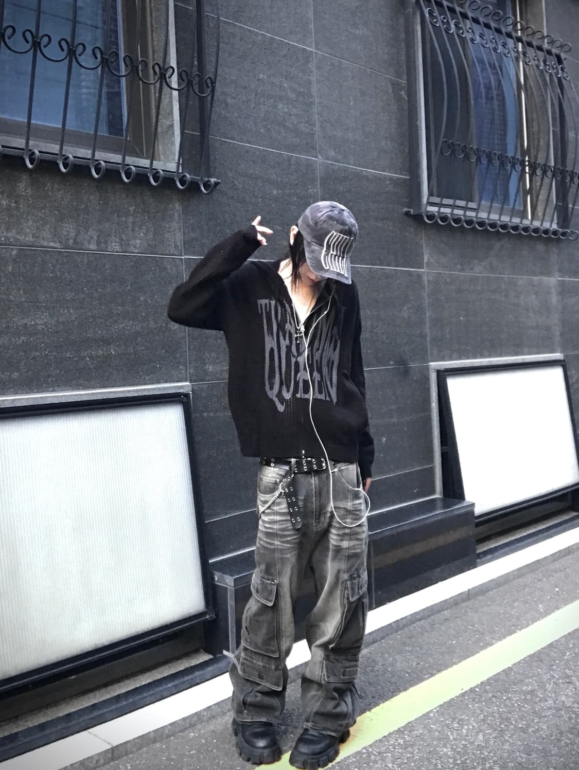 mesh knit zip up hoody 상품이미지2