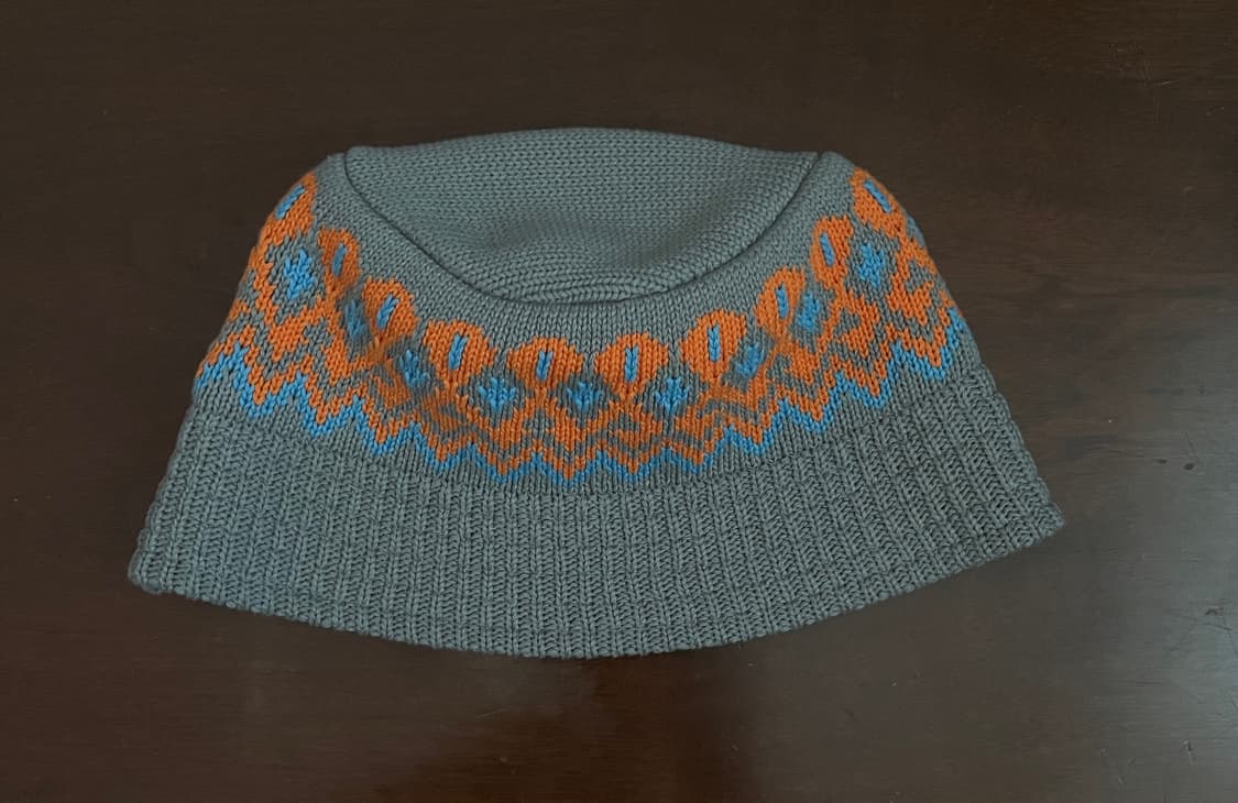 빔즈 자카드 니트 버킷햇 네이비 상품이미지2