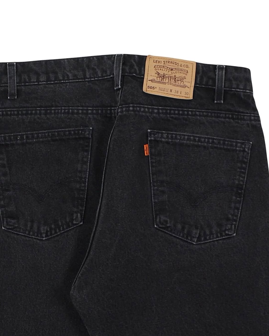 1997 USA 리바이스 505 블랙 데님 팬츠 오렌지탭 빈티지 미국제 상품이미지3