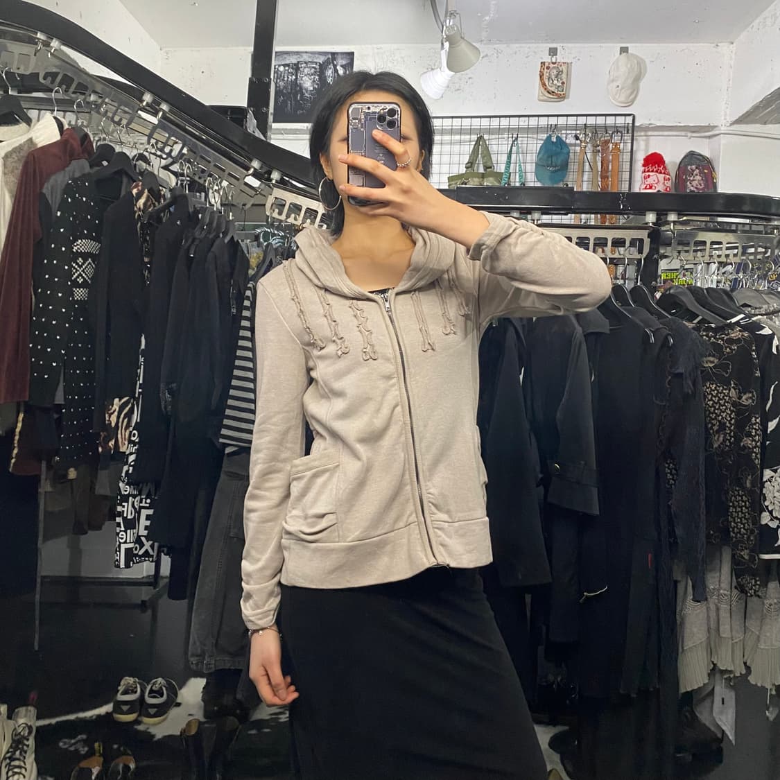 Che’re 셔링 디테일 집업 상품이미지1