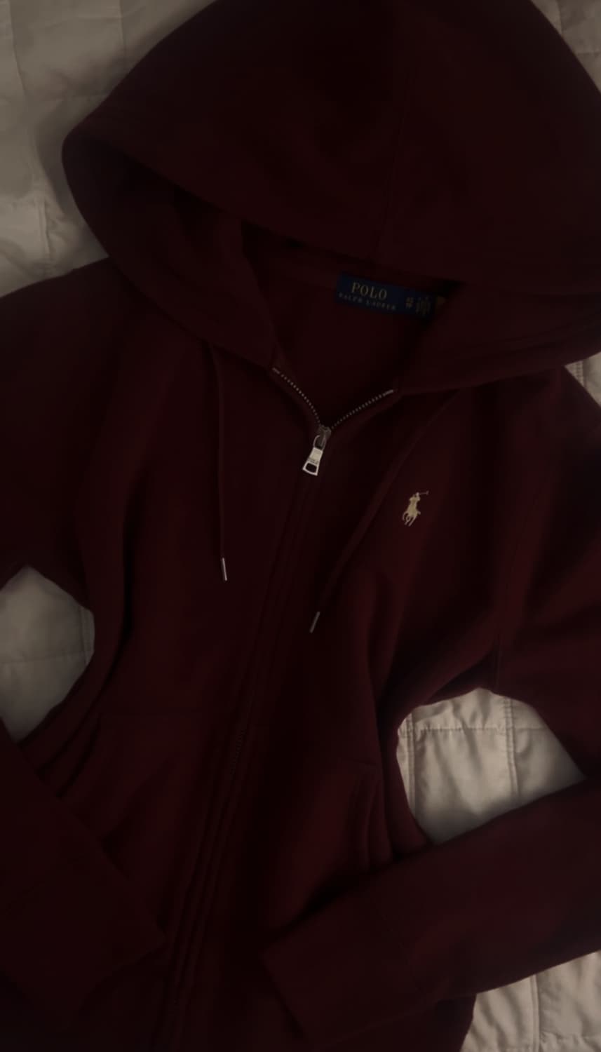 폴로 버건디 딱붙핏 후드집업 상품이미지2