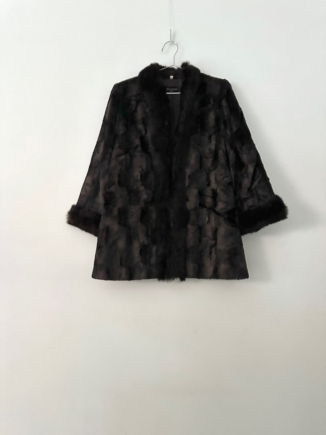 Semi leopard fur detail jacket / brown 상품이미지3