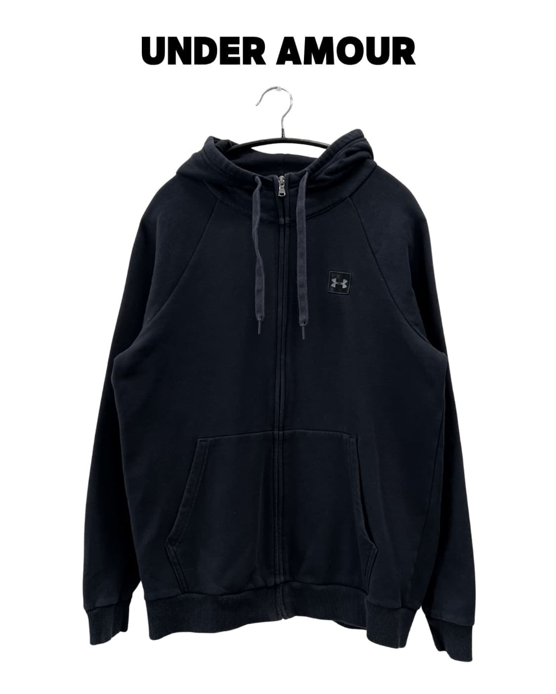 (M) 언더아머 스몰로고 후드집업 블랙 상품이미지1