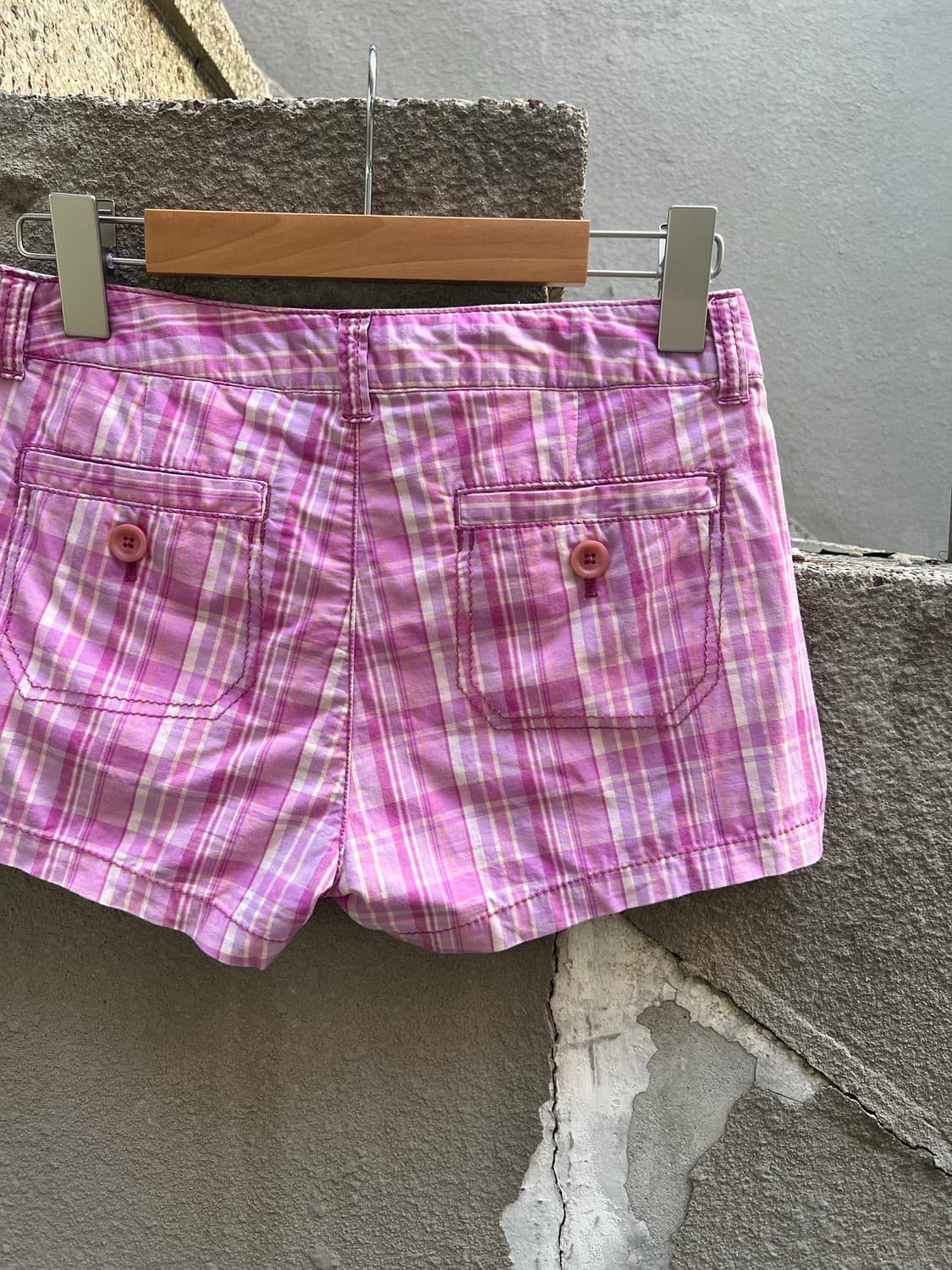 Candy Pink Plaid Mini Shorts 상품이미지4