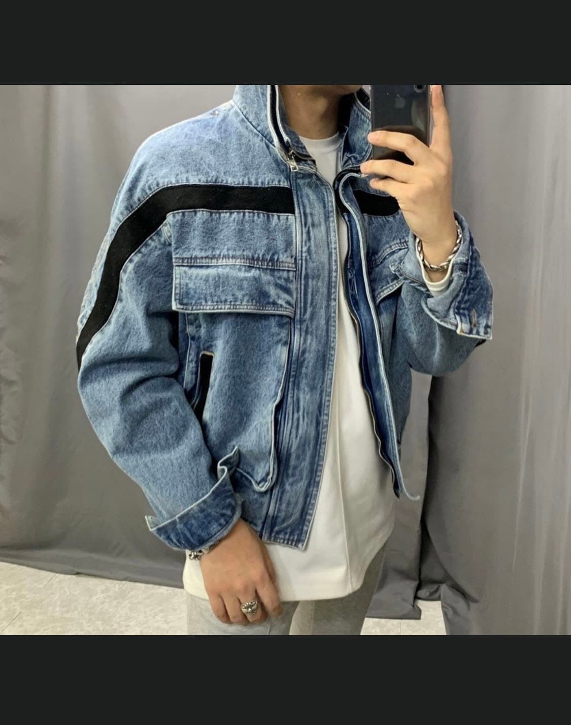 👕데님 누빔 자켓 95~100사이즈 (택배비 포함) 상품이미지3