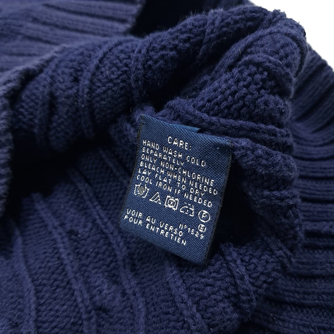 CL278 XL 폴로 00s 코튼 케이블 V넥 네이비 니트 스웨터 상품이미지5