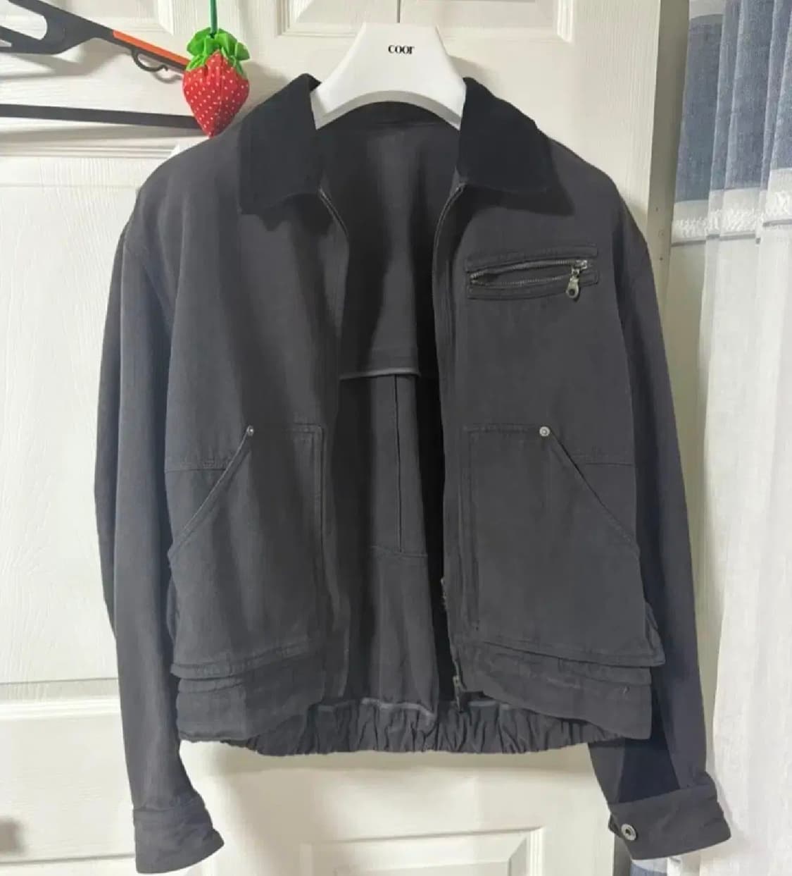 쿠어 오버다잉 페이디드 워크자켓 L (워시드차콜 그레이) 상품이미지2