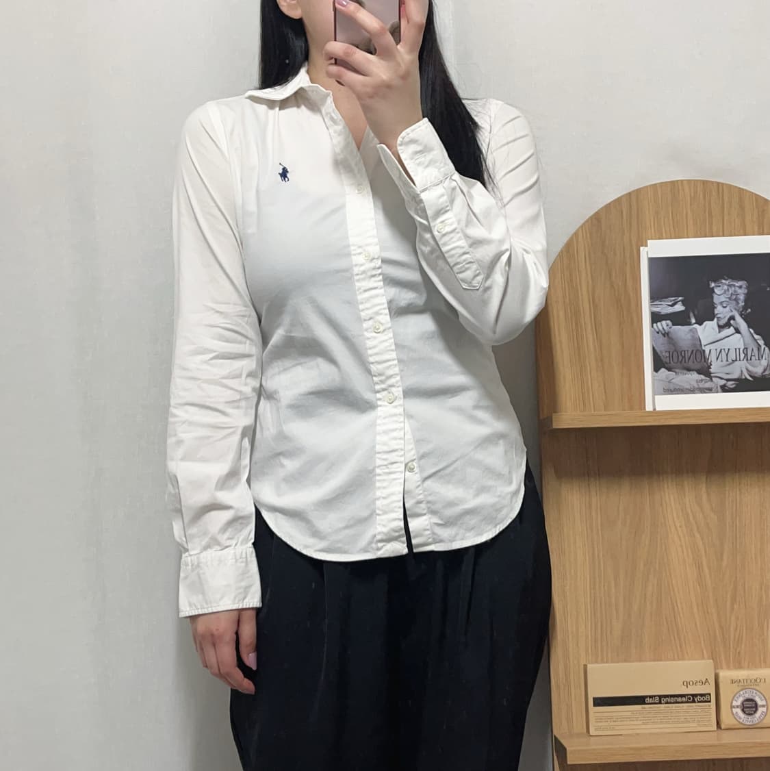 [정품] 폴로 화이트 / 네이비포니 솔리드 셔츠 [ 3 ] 상품이미지2