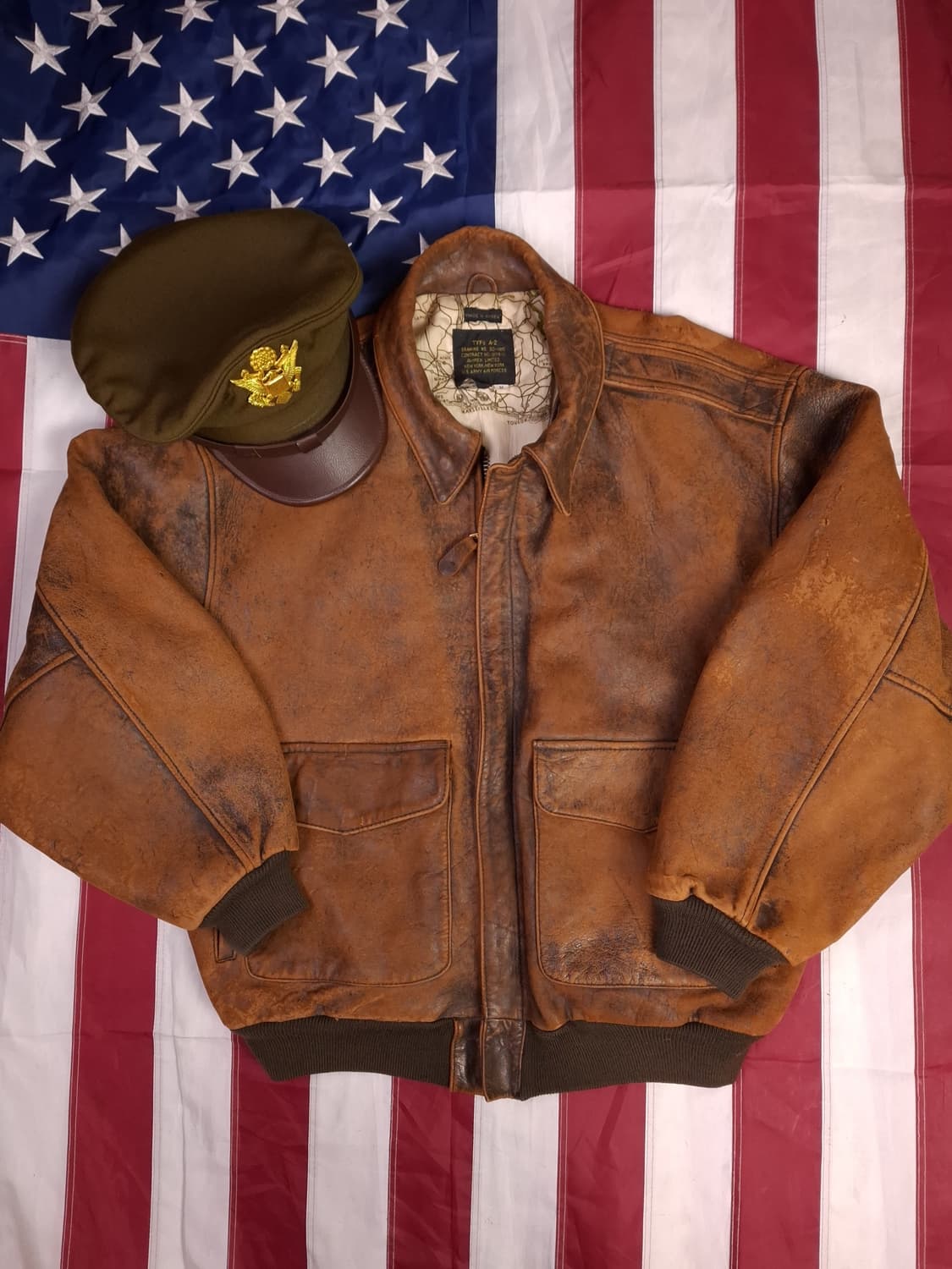 오리지날 80's 국내산 아비렉스 미공군 A-2 리얼레더 항공점퍼 상품이미지1