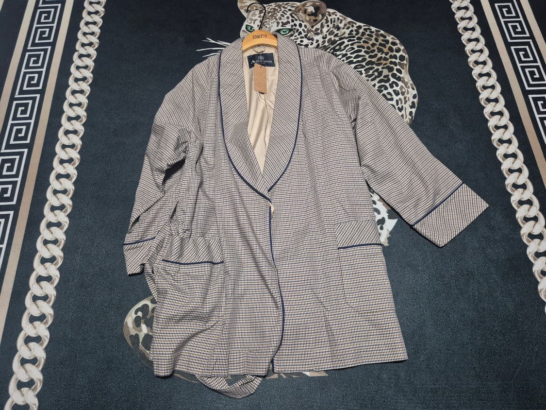 아쿠아스큐텀 트렌치 체크 코트 M 정품 상품이미지1