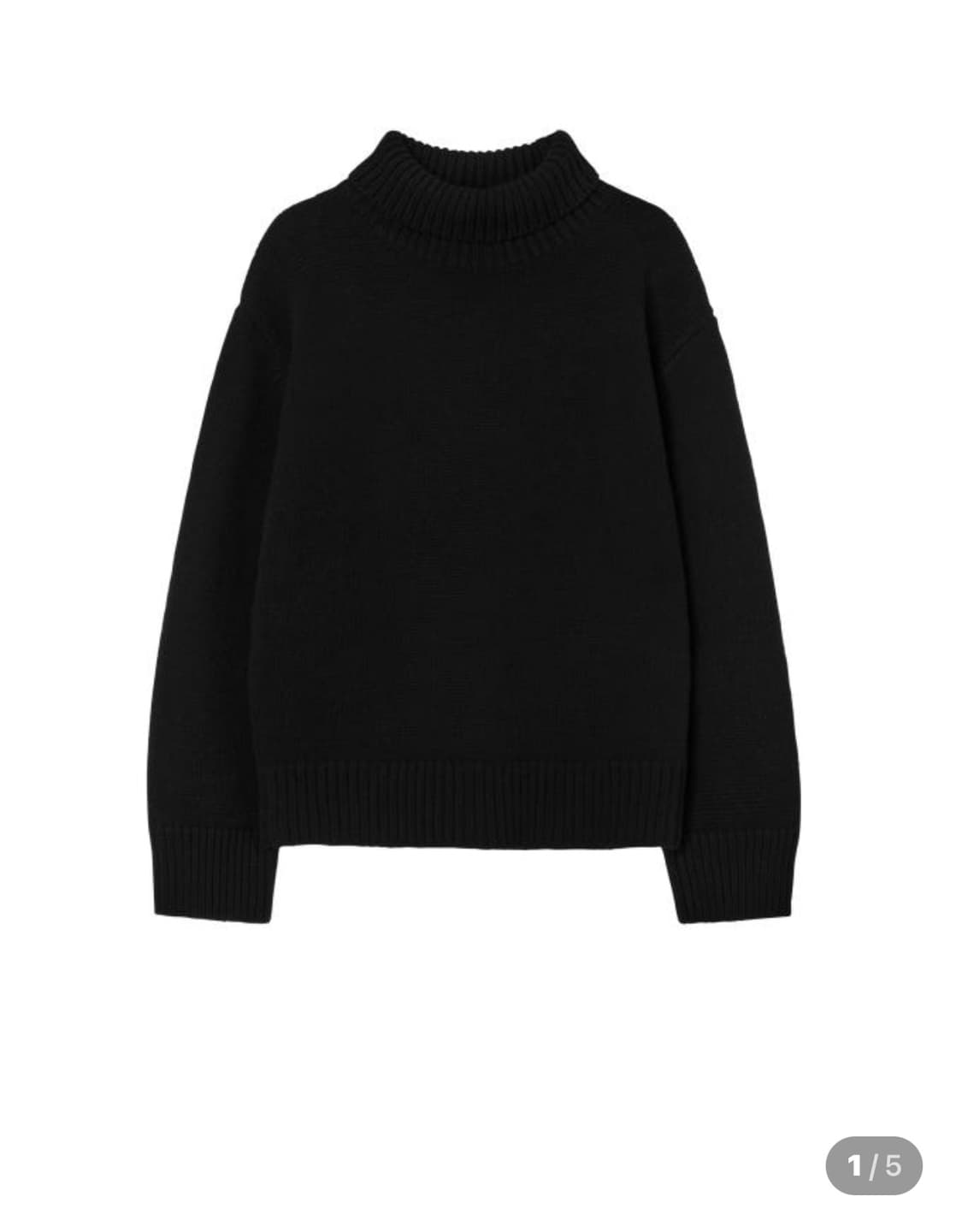 오르 울100 터틀넥 풀오버 블랙 상품이미지5