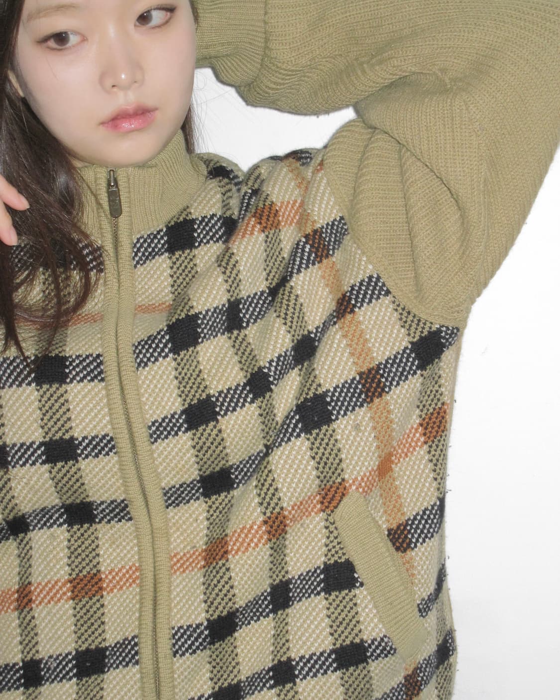 닥스 코지 체크 집업 상품이미지5