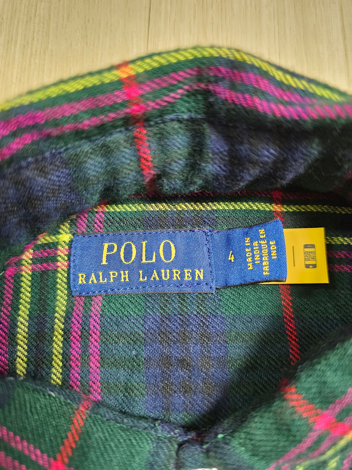 ​[4] 폴로 랄프로렌 그린 깅엄 체크 여성 셔츠 상품이미지4