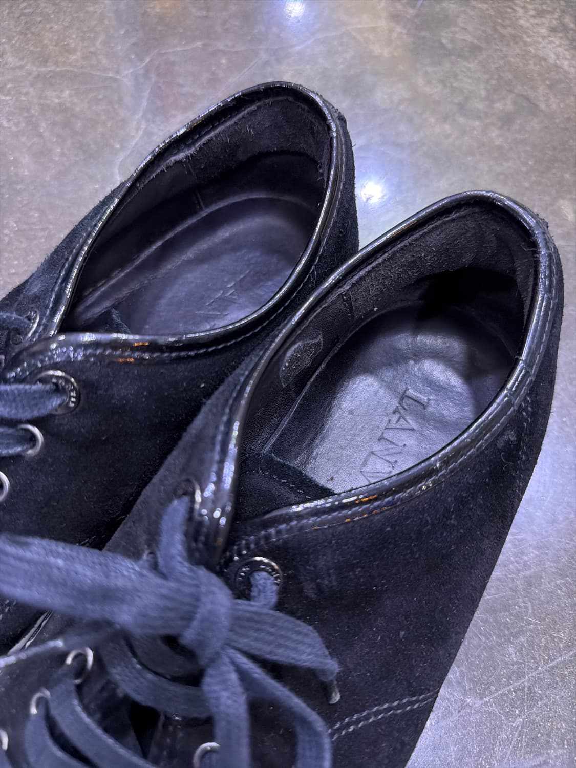 랑방 벨루어 스웨이드 스니커즈 블랙 8 사이즈 270 상품이미지5