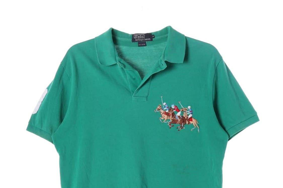 폴로 랄프로렌 트리플 포니 자수 그린 반팔 카라티 M 상품이미지3