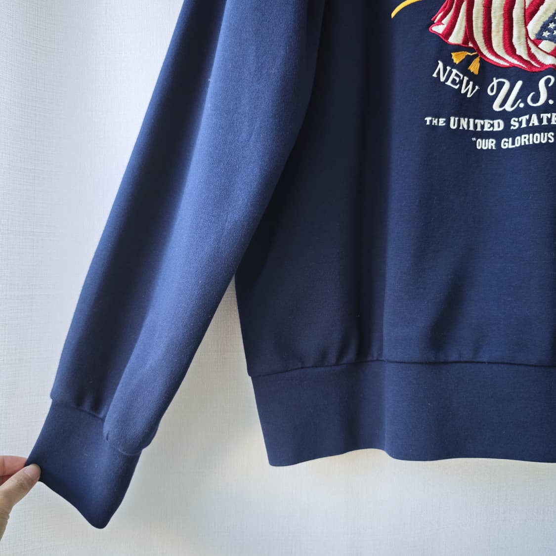 폴로 랄프로렌 USA 이글 자수 코튼모달 혼방 맨투맨 네이비 XL 상품이미지3