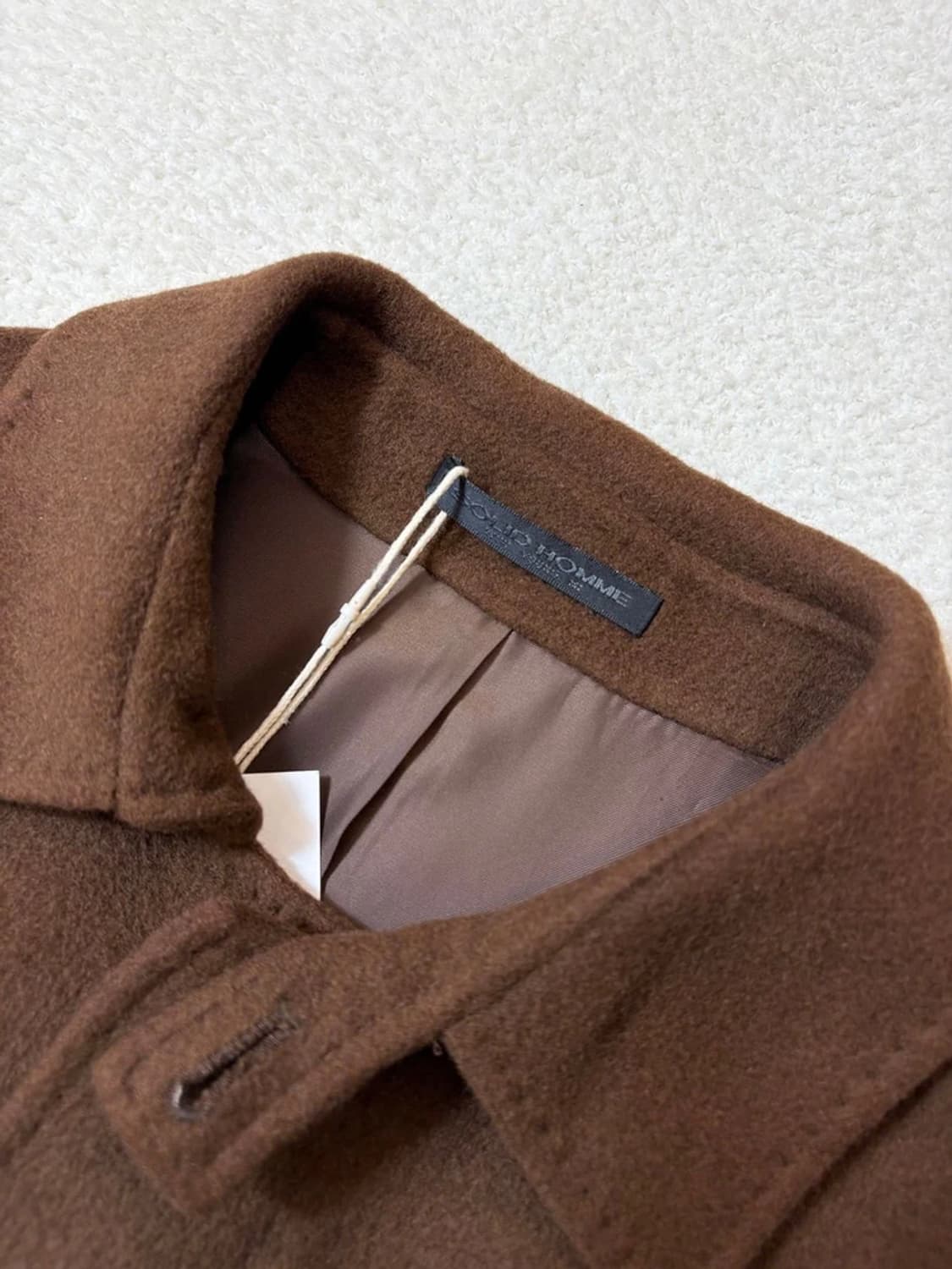 솔리드옴므 10's 울 앙고라 양가죽 배색 롱 코트 PN6292    상품이미지4