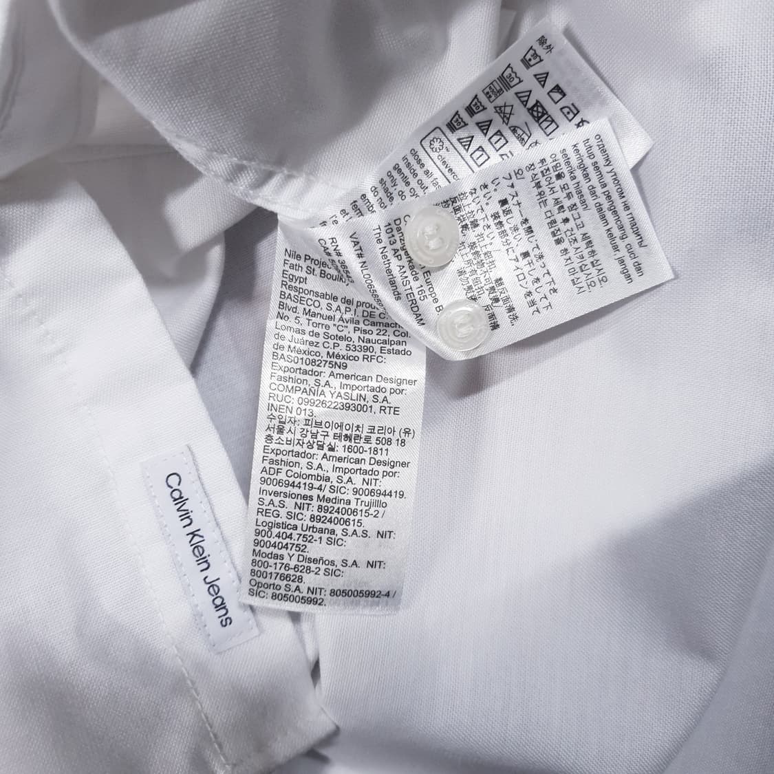 실측 XL) 캘빈클라인 by 라프시몬스 디자인 프린팅 화이트 셔츠 남방 상품이미지8